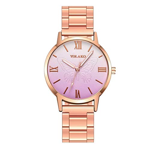 Relojes Para Mujer Casual Mujeres Romántico Minimalista Minimalista Gold Frosted Malla de Malla de Acero Inoxidable Cinturón Damitas Reloj de cuarzo Vestido simple GFIT Relojes Decorativos Casuales Pa