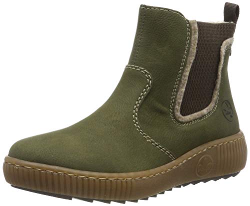 Rieker Herbst/Winter, Botas Chelsea Mujer, Verde (Tanne/Wood/Brown 54), 36 EU