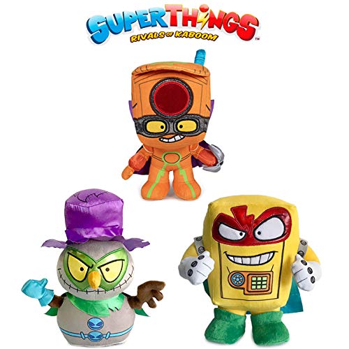 Rivals of Kaboom Peluche Superzings Hardlock, Oculus MAX, Dr. Frostikus. Peluche Original 27cm Peluche Superthings Secret Spies Pack 3 Personajes (NO BRILLAN EN LA OSCURIDAD)