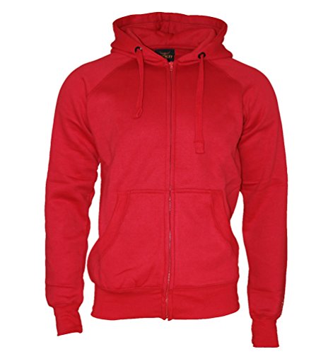 ROCK-IT Apparel® Chaqueta con Capucha Slim FIT Chaqueta Sudadera con Capucha de la Cremallera Pesada Trabajador con Capucha Hombre Color Rojo Original de Rock-IT X-Large