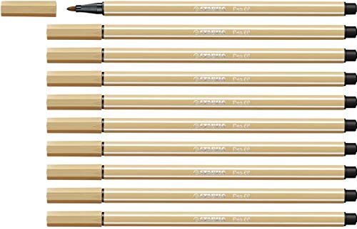 Rotulador STABILO Pen 68 - Caja con 10 unidades - Color ocre claro