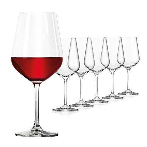 Sahm Juego de 6 copas de vino tinto de 580 ml, aptas para lavavajillas, duraderas copas de vino tinto