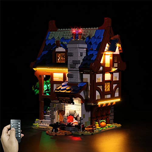 Seasy Juego de iluminación para Lego Idea Medieval Blacksmith, juego de iluminación LED compatible con Lego 21325 (sin set Lego)