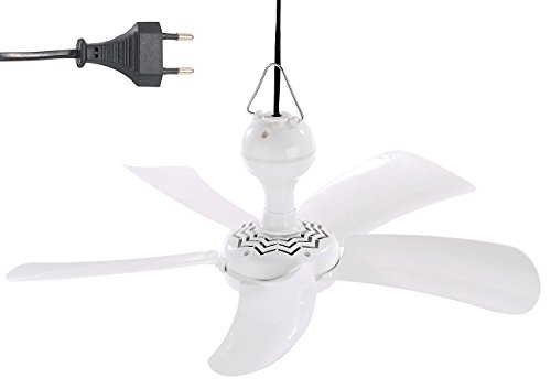 Sichler Haushaltsgeräte Mini Ventilador de techo: Ventilador de techo móvil VT-141.D con colgador, 41 cm, 9 W (Ventilador de techo Con enchufe)