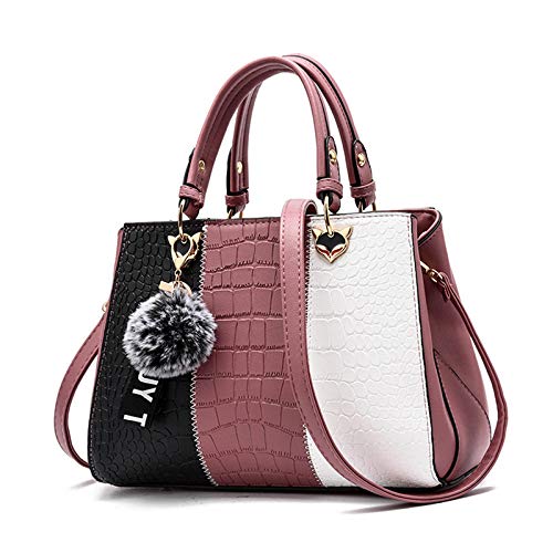 Sipobuy Bolso De Mano Para Mujer Con Ondas Bolso De Mensajero Elegante Para Mujer (Pink)