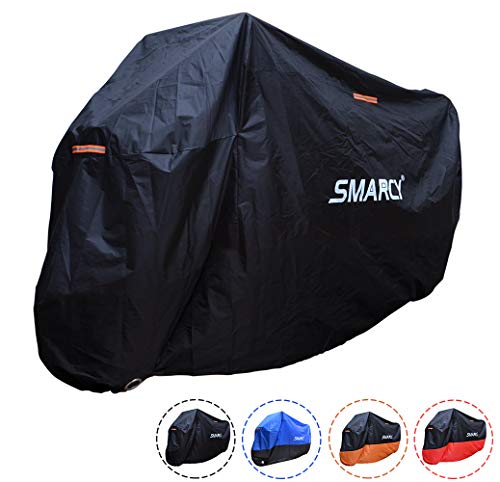 Smarcy Funda Protector para Moto, Cubierta para Moto / Motocicleta Resistente al Agua a Prueba de UV, Color Negro XXL