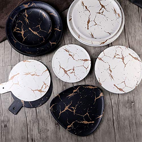 SMEJS Cfcjtz Glaseas de mármol de 12 Piezas, vajilla de cerámica, Conjunto de vajillas de Porcelana, Platos de Desayuno, Platos de Fideos Taza de café Taza de café para decoración