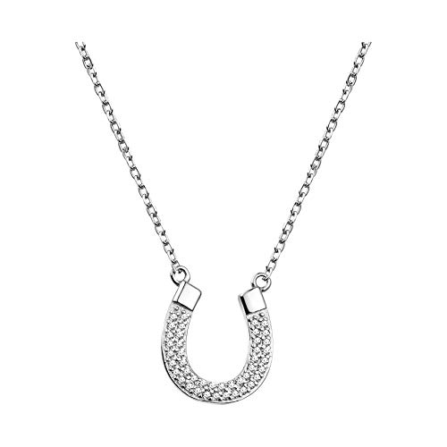 SOFIA MILANI - Collar para Mujeres en Plata de Ley 925 - con Circonitas - Colgante de Caballo de Herradura - 50332