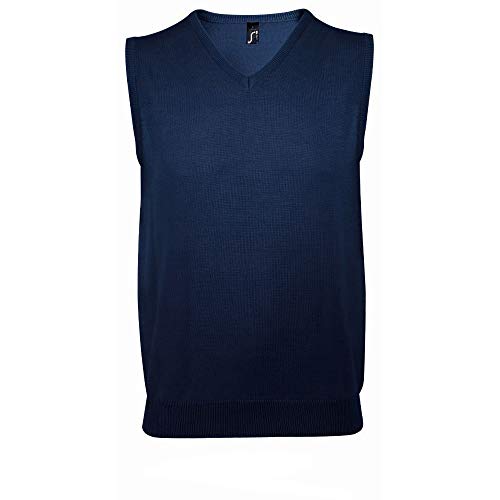 SOLS - Jersey sin mangas cuello pico Modelo Gentlemen Unisex hombre mujer (3XL/Azul marino)