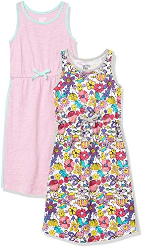 Spotted Zebra Maxi Vestidos de Punto Sin Mangas. Playwear-Dresses, Paquete de 2 Flores y Lavanda Pastel, M, Pack de 2