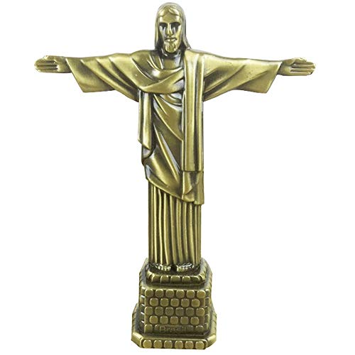 statuilla de Jesús Estatua de jesús estatua del Cristo Redentor Modelo para decoración del hogar-Latón antiguo 7 pulgadas (Jesús)