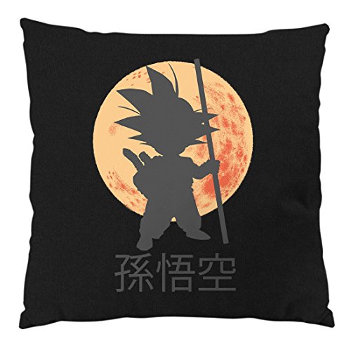 style3 Young Goku Cojín con Relleno 28 × 28 cm Funda de algodón, Color:Nero