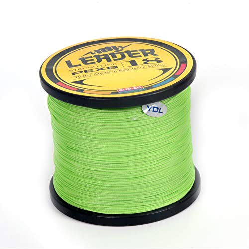 SXSHUN Sedal Trenzado de 8 Filamentos - Hilo de Pesca (300-1000 M) - PE Sedal Fuerte y Resistente (12-106 LB), Verde Fluorescente, 1000m - 0.37mm (5.0#) - (31.7 kg /69.8 LB)