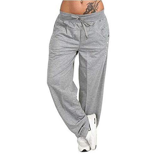 Sylar Pantalones Mujer Deporte Talla Grande Moda Color Sólido Cinturón Suelto Simple Deportes Pantalones Casuales Pantalones De Pierna Ancha