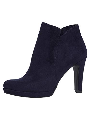 Tamaris Mujer Botines, señora Botines,Touch It,Botas,Medias Botas,botín,Tobillo Alto,Cremallera,Navy,38 EU / 5 UK