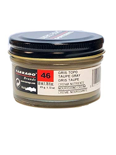 Tarrago | Shoe Cream 50 ml | Crema para Zapatos, Bolsos y Accesorios de Cuero y Cuero Sintético (Gris Topo 46)