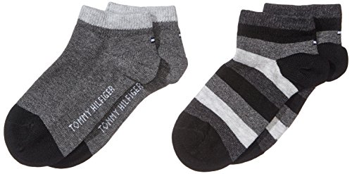 Tommy Hilfiger 354010001, Calcetines para Niños, Negro (black 200) (Tamaño del fabricante:039) (Pack de 2