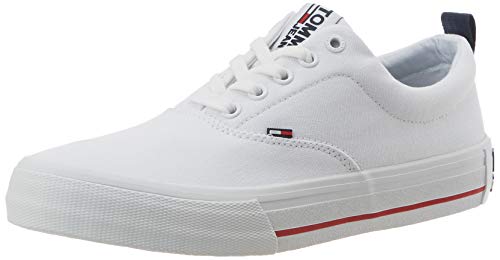 Tommy Hilfiger Classic Low Tommy Jeans Sneaker, Zapatillas Hombre, Blanco (White Ybs), 43 EU