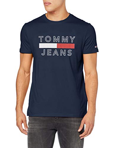 Tommy Hilfiger TJM Essential Logo tee Camiseta Deporte, Azul (Blue Cbk), Medium para Hombre