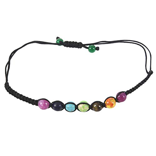 TOOGOO 7 Cuentas de Equilibrio de curacion Chakra Pulsera Pulsera de energia de Yoga Vida Amantes del Arco Iris Joya Informal