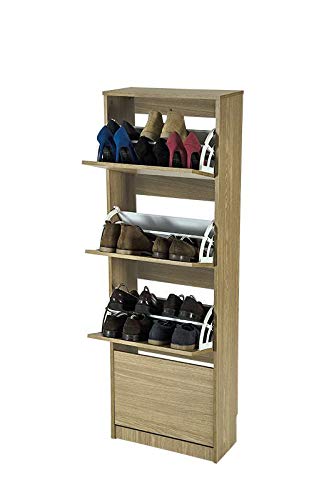 TOP KIT | Mueble Zapatero Rin 53AB | Medidas 101 x 54 x 25 cm | Armario Zapatero | Organizador de Zapatos | Roble