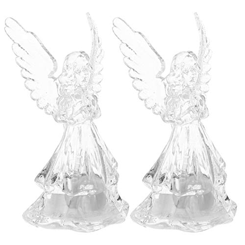 TOYANDONA - 2 figuras decorativas decorativas con diseño de ángel, con iluminación