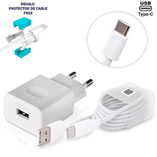 TPC - Cargador Original Huawei AP32 Carga Rápida USB-C para P9, P9 Plus, Mate 9, Mate 20 Lite, Bulk + Regalo