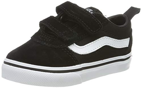 Vans Ward V-Velcro Suede, Zapatillas Unisex bebé, Black/White Iju, 18 EU