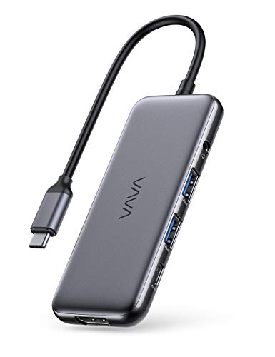 VAVA Hub USB C, Adaptador USB-C 8 en 1, con HDMI 4K a 60 Hz, USB-C y 2 Puertos de Datos USB-A de 5 Gbps, Suministro de Energía de 100W, Ranuras para Tarjetas SD/TF, para MacBook Pro, etc.