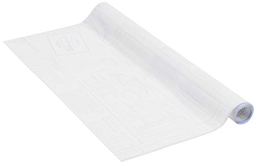 Venilia Klebefolie Buchschoner 45 cm x 200 cm Lámina de protección de Casquillos autoadhesiva con Rejilla, Ideal Texto, Cubiertas para Libros, Transparente, sin ftalatos, 2m, 53188, PVC, 45 cm x 2 m