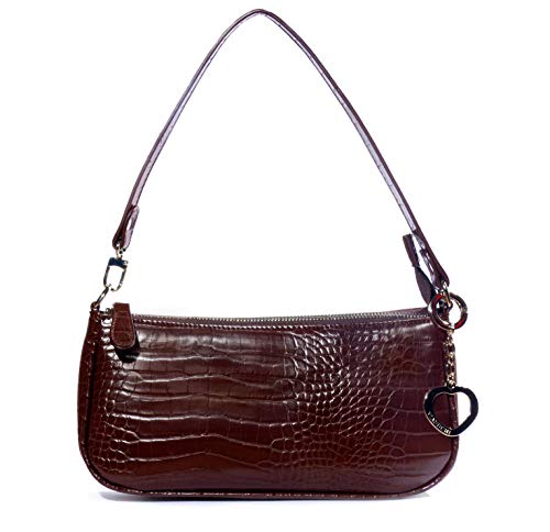 Viannchi Bolso para mujer pequeño de hombro con grabado en Coco en PU, estilo retro concepto urbano (Marrón)