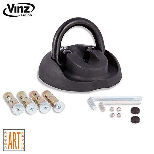 VINZ Everest - Anclaje de pared o suelo tipo 4 | para seguridad para motocicleta o bicicleta | plegable | con material de fijación