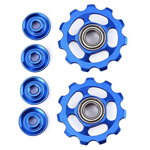 VORCOOL Rueda de desviador trasero azul 2pcs 11T rueda de desviador de ruedas jockey para Shimano