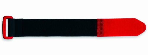 VSE 493384 bridas para cables (Velcro, 25 mm de ancho x 240 mm Longitud, Negro/Rojo