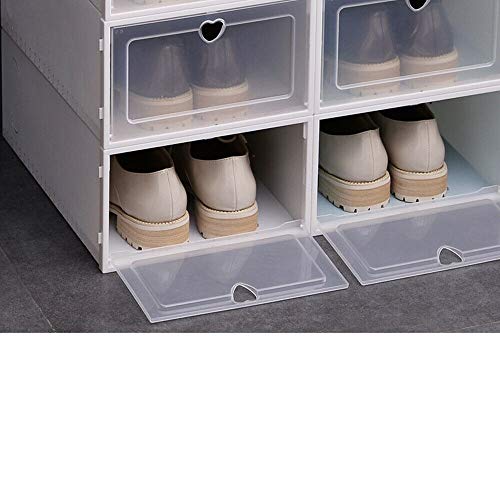 Wangkangyi 20 cajas de almacenamiento de zapatos apilables de plástico con tapa y ventana transparente para revistas, libros, zapatos