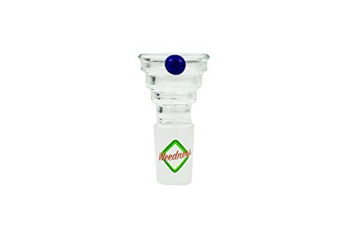 Weedness Bong Cristal Accesorios Cabezal de 18,8 mm de Corte para Chillum - Cabeza de Enchufe Forma de Embudo de Adaptador pequeño Bowl