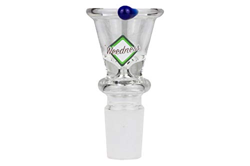 Weedness Bong Cristal Bong Accesorios Cabezal de Cristal de 18,8 mm de Corte para Chillum - Cabeza de Enchufe Forma de Embudo de Adaptador de Cabeza Bong pequeño Bong Bowl