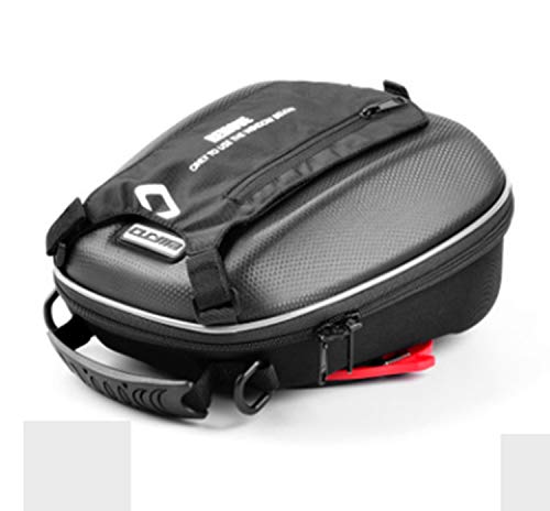 Wwgrysp Bolsa de depósito de Combustible con Hebilla de liberación rápida para Motocicleta, Mochila Impermeable, Oxford Tela GPS Travel Riding Bag Negro Compatible Harley Yamaha