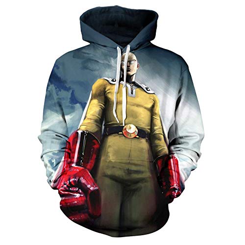 XiaoShuFC One Punch Man, Jersey Unisex con Capucha, Sudadera con Capucha, Suéter Informal De Manga Larga para Mujer