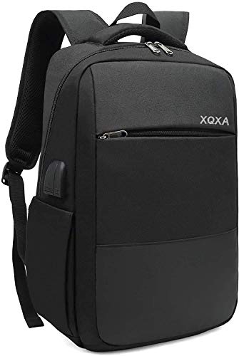 XQXA Mochila de Viaje para Ordenador portátil con Puerto de Carga USB y Puerto para Auriculares,Mochila Hombre para Estudiantes de Colegio y Universidad, Compatible con portátil de 15,6 Pulgadas