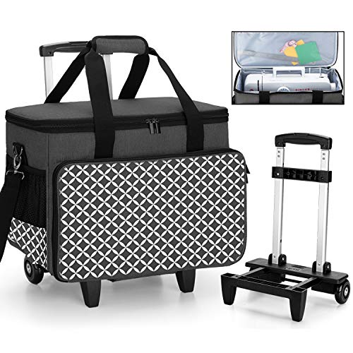 Yarwo Maletas de Transporte para Máquinas de Coser, Bolsa de Trolley para Máquina de Coser con Tablero Duro para apoyar la Parte Inferior, Adecuado para la mayoría de Las máquinas de Coser universales