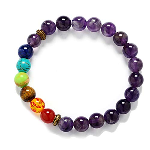 YAZILIND Healing Gemstone Abalorios Pulsera Pulsera de Cristal 8mm Redondo Semi Precious Abalorios Pulsera de Cristal Natural #9