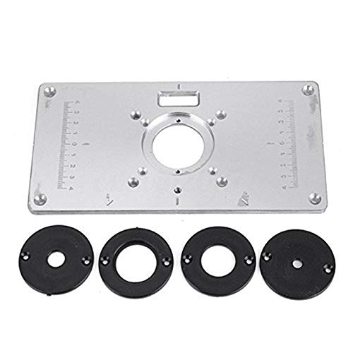 Yefun 700C - Placa de inserción para mesa -aluminio, incluye 4 anillas de tornillos, para bancos de carpintería-235 x 120 x 8 mm