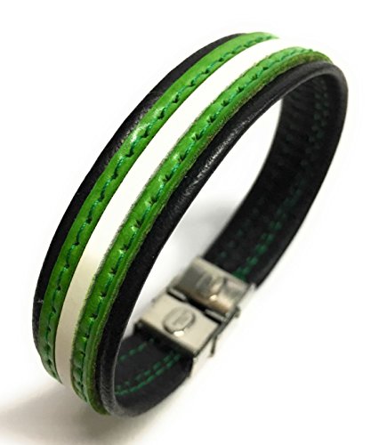 YOJAN PIEL - Pulsera De Piel Bandera Andalucía (Ajustable de Largo, Negro) | Complementos de Moda Unisex para Hombres y Mujeres de Estilo Atemporal y Elegante | Regalos Originales y Exclusivos