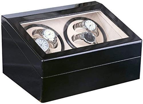 YUYANDE RADIADOR DE RELAJE AUTOMÁTICO, 4 + 6 Reloj automático Winder Storage Mostrar Caja de Reloj, Reloj Almohadas Relojes mecánicos automáticos Caja de Almacenamiento Negro