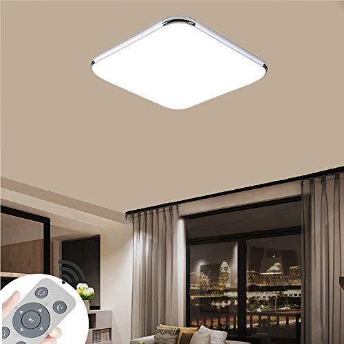 ZPRIO 48W Plafón LED Regulable,Panel De Plafón Para Pasillo,Salón,Cocina,Oficina,Clase De Protección De Lámpara Moderna,Luz De Bajo Consumo,Regulable (3000-6500K) Con Mando A distancia (48W Regulable)