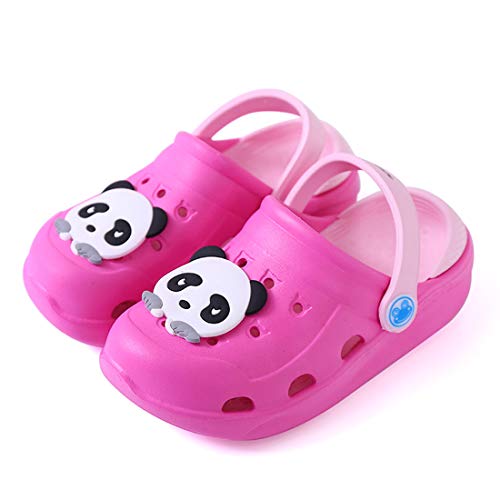 Zuecos Niña Chanclas de Playa Unisex Niños Sandalias Zapatillas de Estar Zapatos de Agua Zapatos de Piscina Rosa roja 24.5-25EU=Fabricante : 25