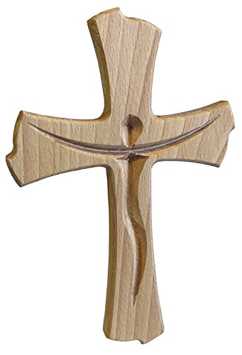 - Geschenkidee Kaltner Präsente Wandkreuz Echt libro madera Cruz Kruzifix para la pared de 20 cm moderno.