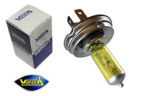 1 bombilla Vega® amarillo antiguo R2 CE código europeo 45 W/35 W P45T marca francesa 12 V