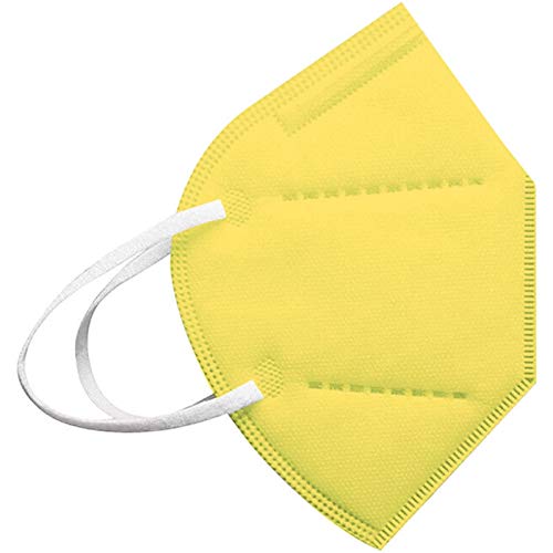 20-100PC Cinco Capas Tela para Adultos Proteccion Contaminacion Trabajo Ciclismo Gimnasio Colores Blanco Negro Rosa Azul Rojo Amarillo Morado Verde (20, Amarillo)